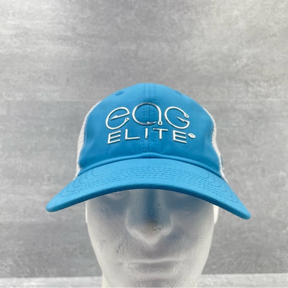 EAG Elite Hat Baseball Ball Cap ADJUSTABLE Blue White Relaxed Fit Mesh Back - Picture 4 of 9